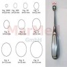 Lžička ostrá Volkmann délka cca 17 cm, č. 3, šířka lžičky cca 10 mm