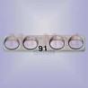 Straight mini-plate with 4 DC-holes, for screws 1,5/2,0 mm, hole-distance 5,0 mm, lenght 22 mm, width 5,0 mm, thickness 1,0 mm,