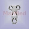 Mini T-plate for screws 1,5/2,0 mm, 2 DC-holes in head, 2 DC-holes in hank