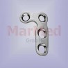 Mini L-plate left for screws 1,5/2,0 mm, 3 DC-holes straight, 1 DC-hole 90° left