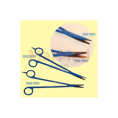 Nůžky bipolární pro elektrokauter, zahnuté, délka 210 mm, tenké ostří