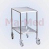 Universalwagen aus Edelstahl, 42,5 x 62,5 x 80 cm (B x T x H), große Rollen, davon 2 feststellbar, 2 Böden aus Edelstahl,