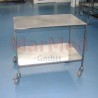 Instrument trolley, S/steel, 94 x 62,5 x 80 cm (W x D x H), large castors, 2 lockable, 2 S/steel plates, load capacity approx.