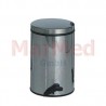 Pedal waste bin 14 liter, housing and inner container made from stainless steel, flips open into an upright position, height 41