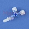 Dreiwegehahn, blau, steril, Luer-Look, Packung mit 50 St.