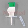 Extraction cannula Taky-Spike Plus for multiextraction from a supply bottle and for injecting, with an integrated air filter,