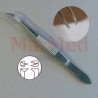 Iris forceps Gräfe 10 cm, curved, 1x2 teeth