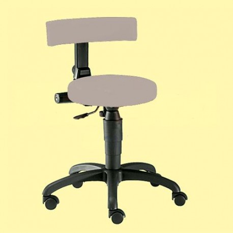 Vyšetřovací židle Ecco-Black, měkká kolečka, čalounění koženka šedá, 44 až 57 cm