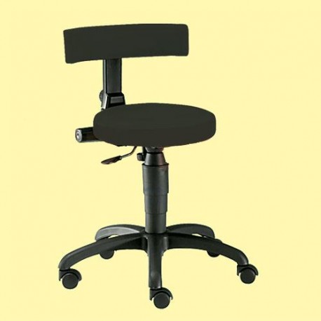 Vyšetřovací židle Ecco-Black, měkká kolečka, čalounění koženka černá, 51 - 70 cm
