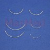 Surgical needle with spring eye, set of 2 x size 20/30/35 mm, 3/8 circle, cutting, stainless steel