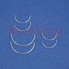 Surgical needle with spring eye, set of 2 x size 20/30/35 mm, 1/2 circle, round bodied needle, stainless steel