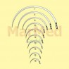 Surgical needle with spring eye, 1/2 circle, size 14, (22 mm), 12 pcs, round body, stainless steel