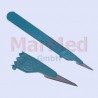 Disposable scalpel Fig. 11, sterile, 10 pcs., plastic handle with corrugated grip, transparent PE blade protection