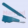 Disposable scalpel Fig. 15, sterile, 10 pcs., plastic handle with corrugated grip, transparent PE blade protection